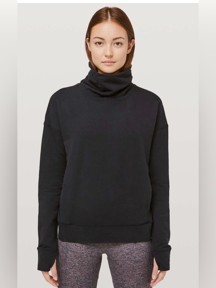 Lululemon Athletica Black Cowl Neck Pullover Sweater